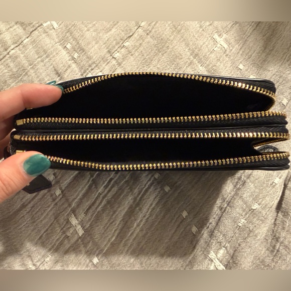 COACH Double Zip Wallet Wristlet in BLACK - Picture 4 of 4